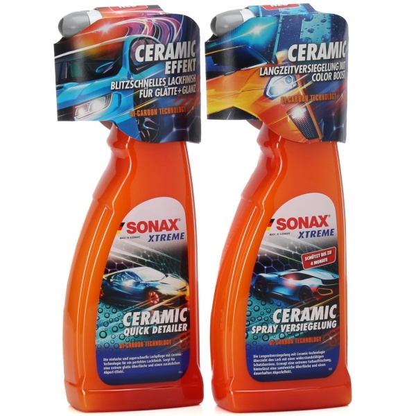 Set Sonax Xtreme Ceramic Spray Coating Ceara Lichida Cu Actiune Rapida 750ML 257400 + Sonax Xtreme Ceramic Quick Detailer Solutie Detailing Rapid Ceramica 750ML 268400